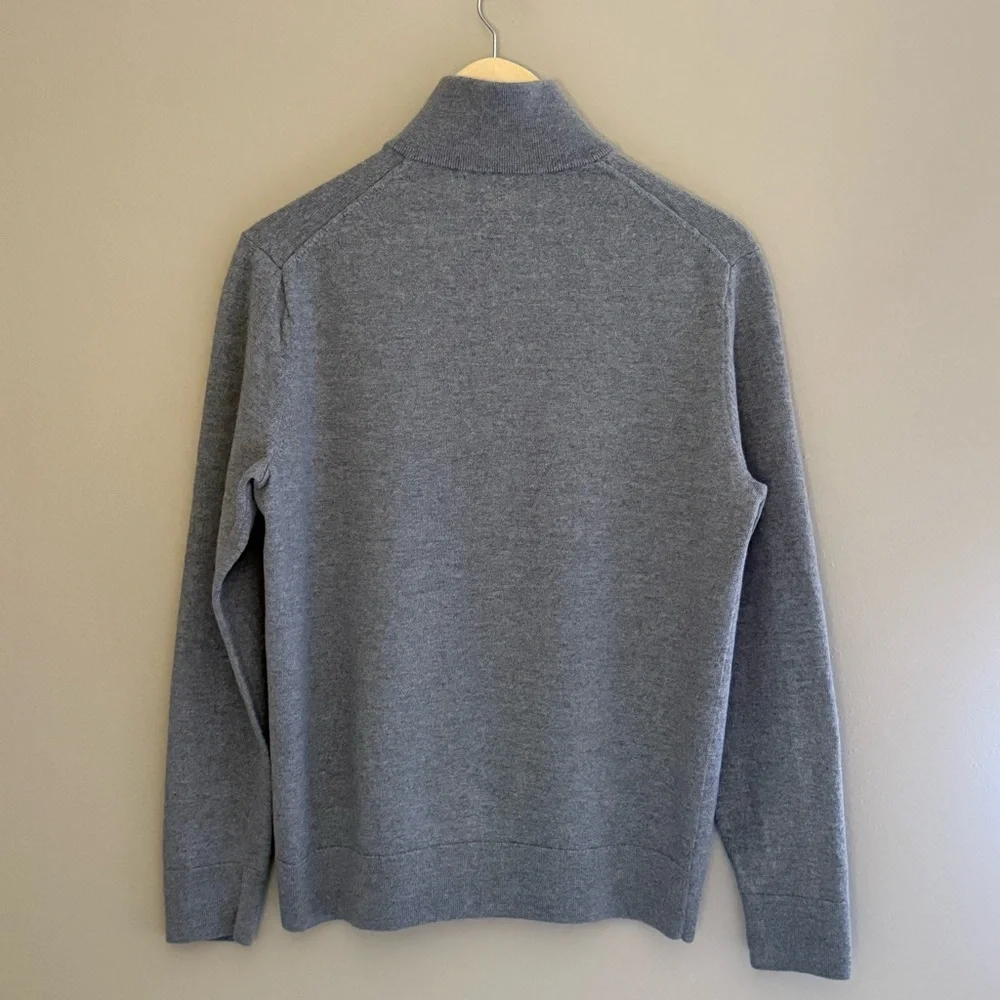 Banana Republic Men’s Merino Half Zip Sweater by Baruffa Charcoal Size‎ Large